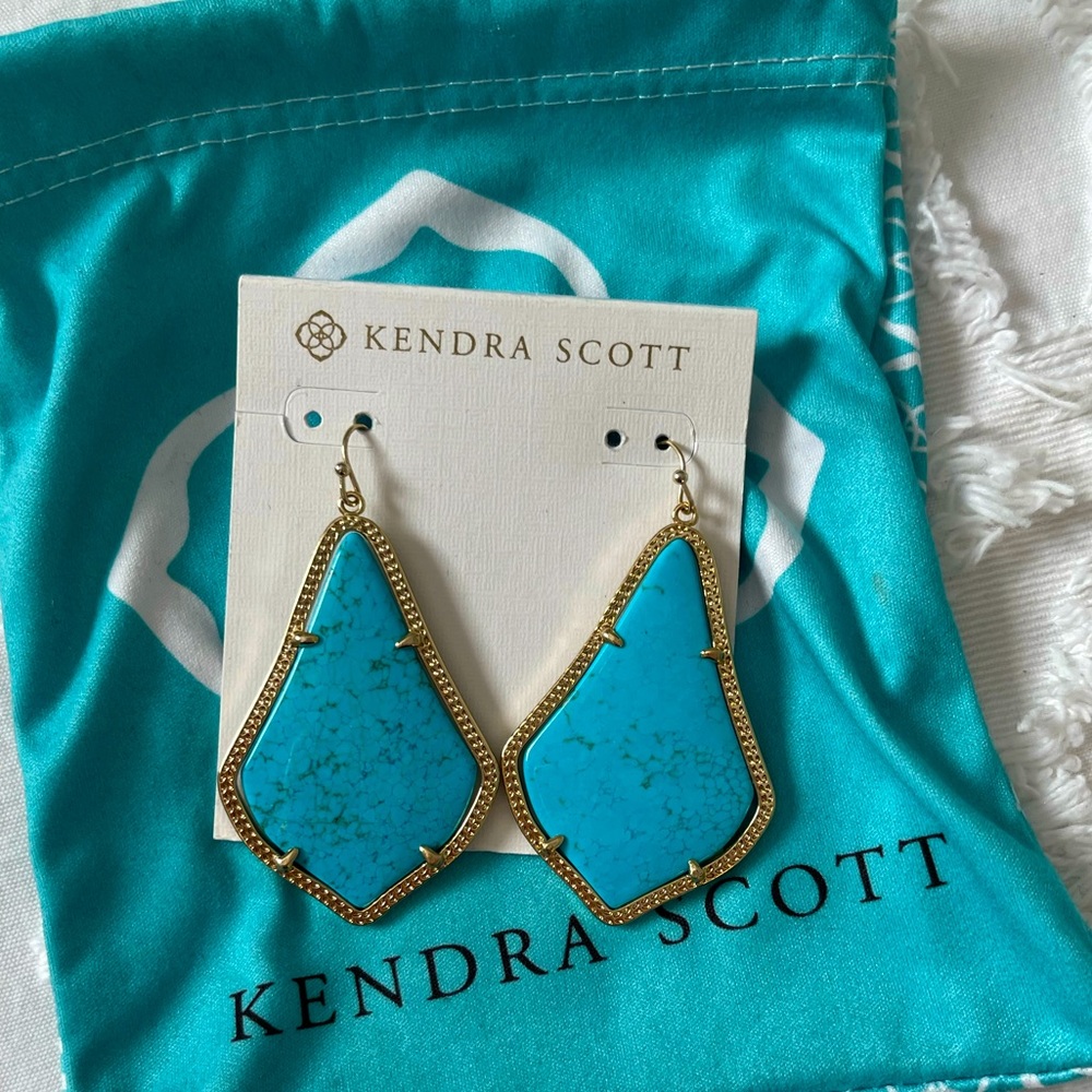Kendra Scott turquoise and gold Alex drop earrings